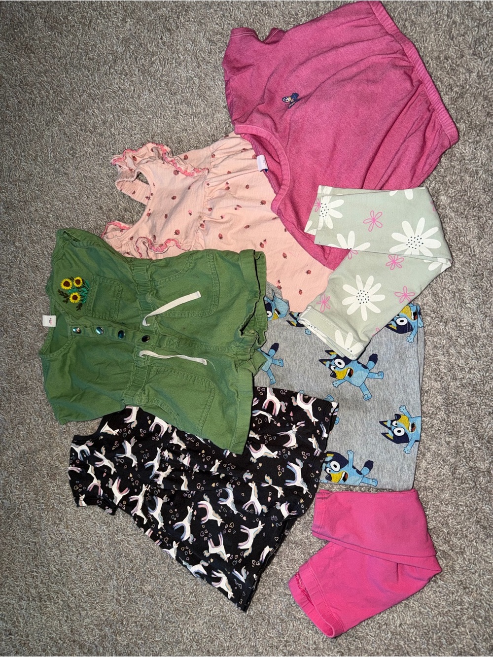 Old Navy Girls Mixed Tops and Leggings - Pink, Green, Gray, Black